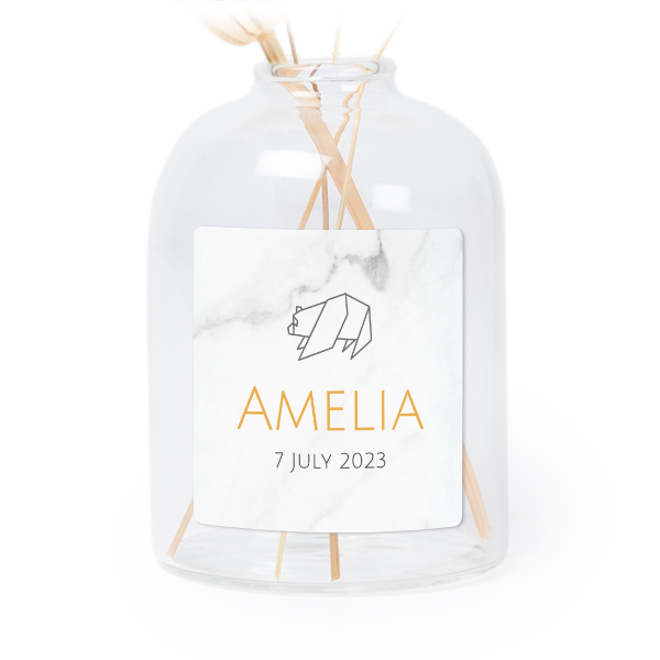 Små vaser med fyrkantiga klistermärken – 6 st