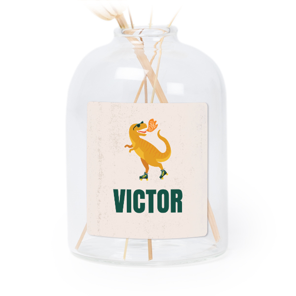 Petit vase verre transparent avec autocollant carré - Lot de 6 Petit vase verre transparent avec autocollant carré - Lot de 6