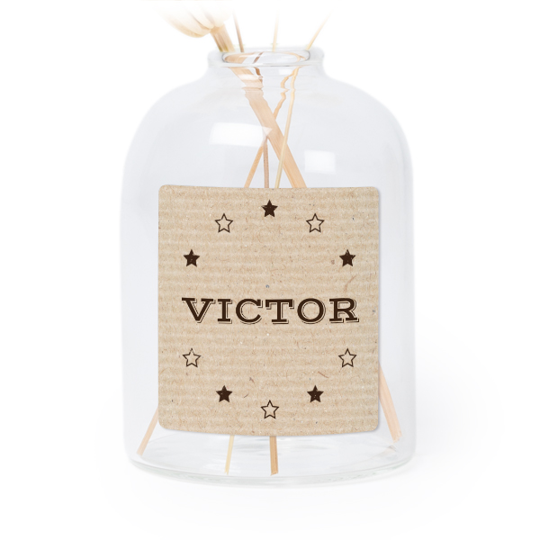 Petit vase verre transparent avec autocollant carré - Lot de 6 Petit vase verre transparent avec autocollant carré - Lot de 6