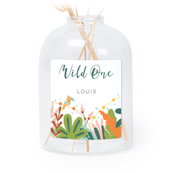 Petit vase verre transparent avec autocollant carré - Lot de 6 Petit vase verre transparent avec autocollant carré - Lot de 6