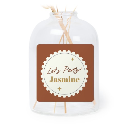 Mini-Glasvase mit Aufkleber Querformat - 6 Stück