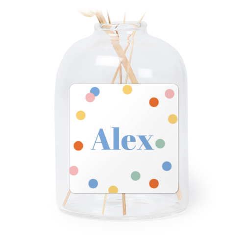 Petit vase verre transparent avec autocollant carré - Lot de 6 Petit vase verre transparent avec autocollant carré - Lot de 6