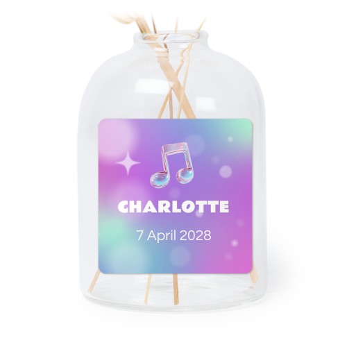 Personalised Clear Glass Vase with Square Stickers – Set of 6