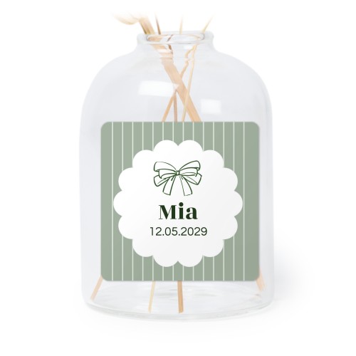 Personalised Clear Glass Vase with Square Stickers – Set of 6 Personalised Clear Glass Vase with Square Stickers – Set of 6