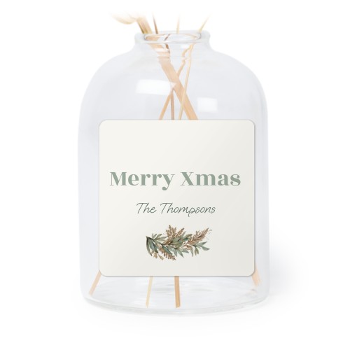 Personalised Clear Glass Vase with Square Stickers – Set of 6