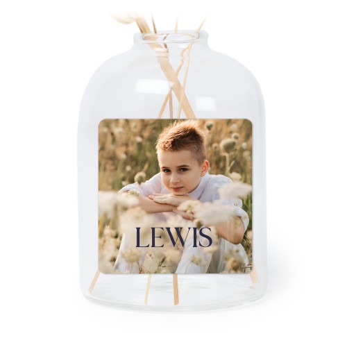 Petit vase verre transparent avec autocollant carré - Lot de 6