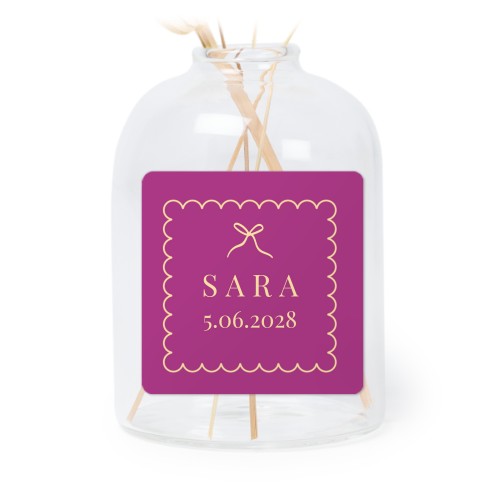 Personalised Clear Glass Vase with Square Stickers – Set of 6 Personalised Clear Glass Vase with Square Stickers – Set of 6