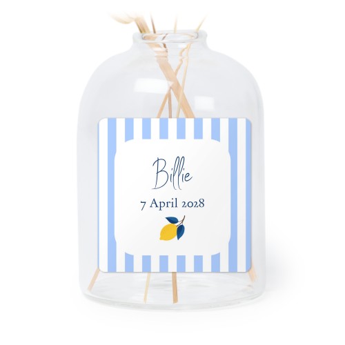 Personalised Clear Glass Vase with Square Stickers – Set of 6