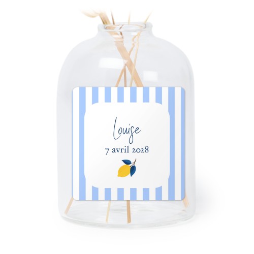 Petit vase verre transparent avec autocollant carré - Lot de 6