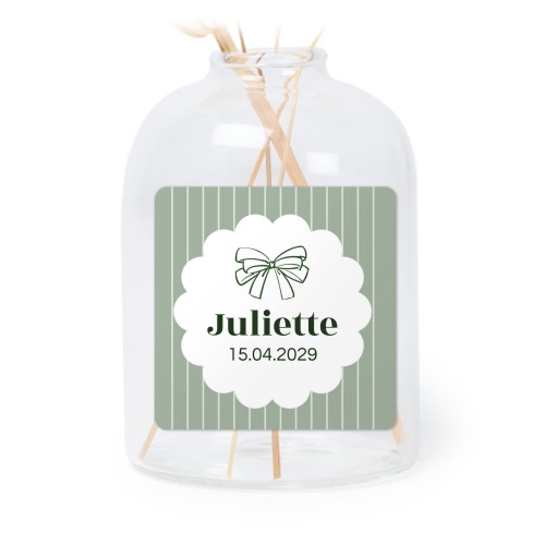 Petit vase verre transparent avec autocollant carré - Lot de 6 Petit vase verre transparent avec autocollant carré - Lot de 6