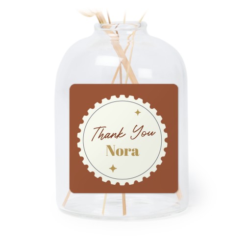 Petit vase verre transparent avec autocollant carré - Lot de 6