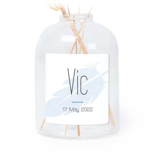 Petit vase verre transparent avec autocollant carré - Lot de 6 Petit vase verre transparent avec autocollant carré - Lot de 6