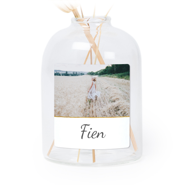 Petit vase verre transparent avec autocollant carré - Lot de 6 Petit vase verre transparent avec autocollant carré - Lot de 6