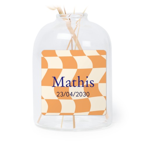 Små vaser med firkantede klistermærker – 6 stk