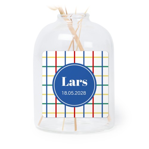 Små vaser med firkantede klistermærker – 6 stk