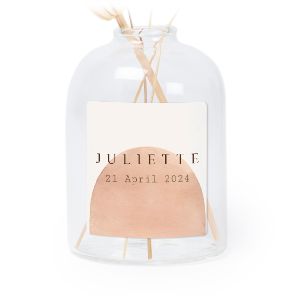 Petit vase verre transparent avec autocollant carré - Lot de 6 Petit vase verre transparent avec autocollant carré - Lot de 6