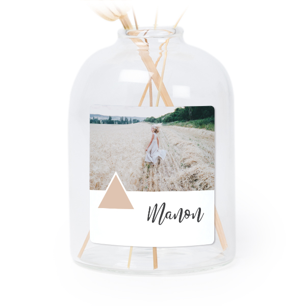 Petit vase verre transparent avec autocollant carré - Lot de 6 Petit vase verre transparent avec autocollant carré - Lot de 6
