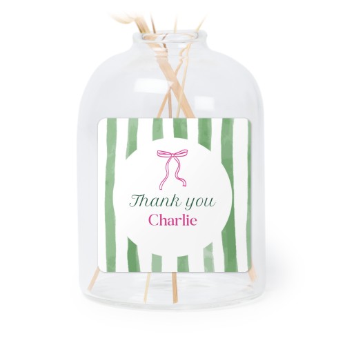 Glazen vaasjes doorzichtig met vierkante sticker - set van 6