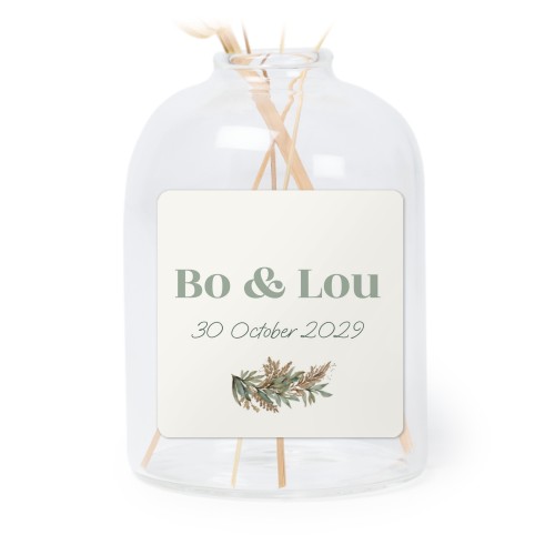 Mini-Glasvase mit Aufkleber Querformat - 6 Stück Mini-Glasvase mit Aufkleber Querformat - 6 Stück