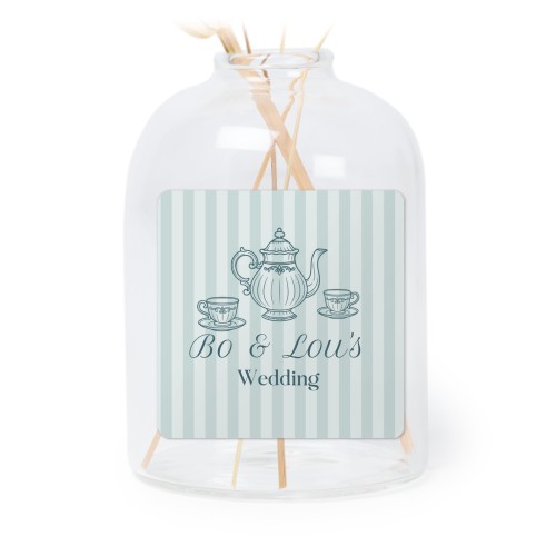 Petit vase verre transparent avec autocollant carré - Lot de 6