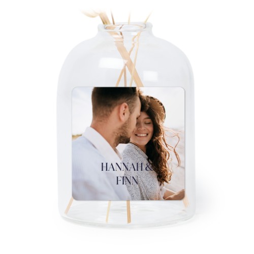 Personalised Clear Glass Vase with Square Stickers – Set of 6 Personalised Clear Glass Vase with Square Stickers – Set of 6