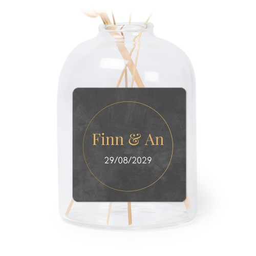 Personalised Clear Glass Vase with Square Stickers – Set of 6