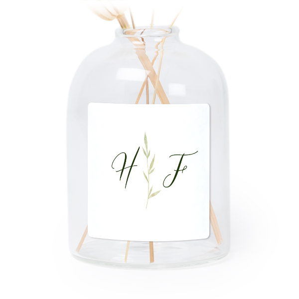 Petit vase verre transparent avec autocollant carré - Lot de 6 Petit vase verre transparent avec autocollant carré - Lot de 6