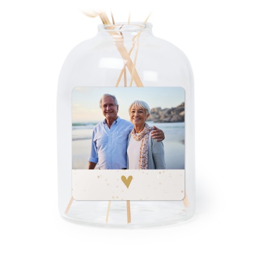 Glazen vaasjes doorzichtig met vierkante sticker - set van 6