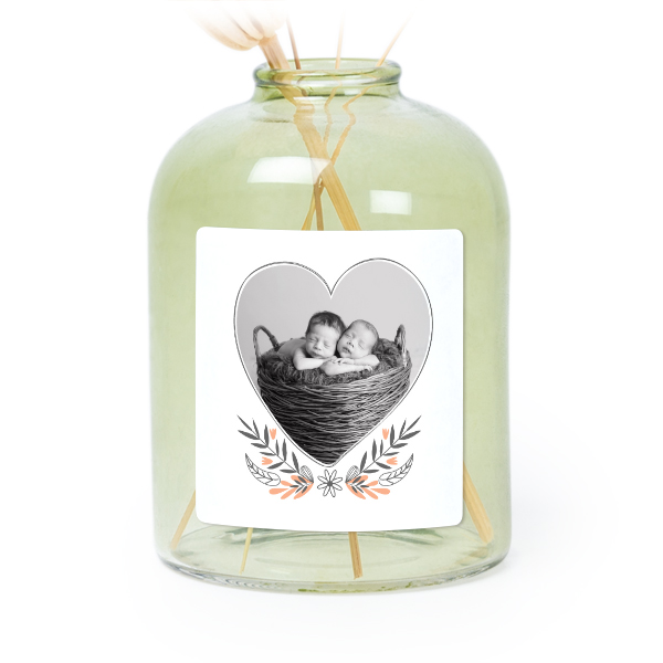 Små gröna vaser med fyrkantiga klistermärken – 6 st