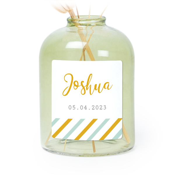 Små vaser grønn med  firkantede klistermerker - 6 stk