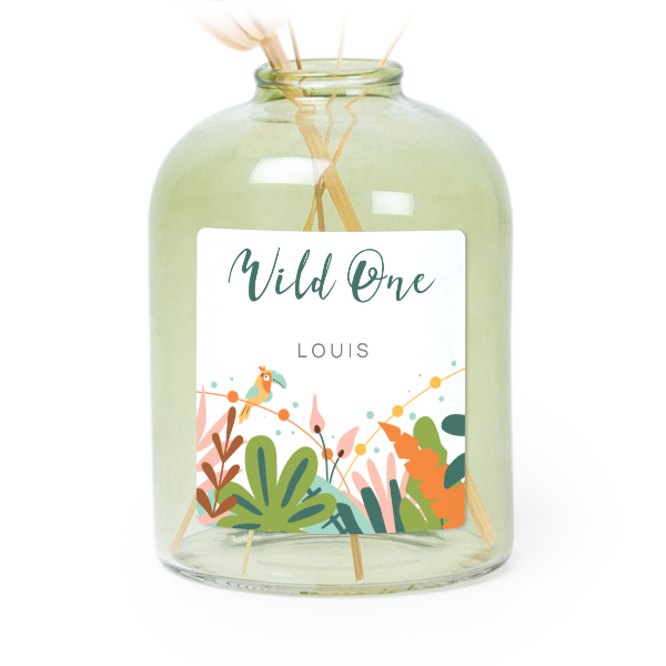 Petit vase verre vert avec autocollant carré - Lot de 6 Petit vase verre vert avec autocollant carré - Lot de 6