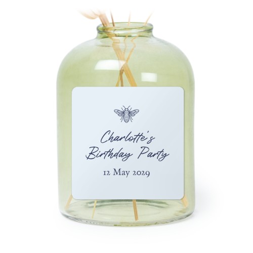 Mini-Glasvase grün mit Aufkleber Querformat - 6 Stück