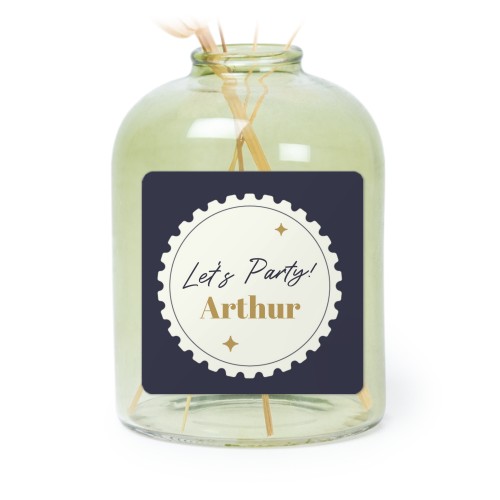 Små grønne vaser med firkantede klistermærker – 6 stk