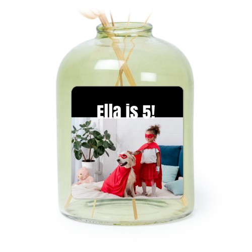 Personalised Green Glass Vase with Square Stickers – Set of 6