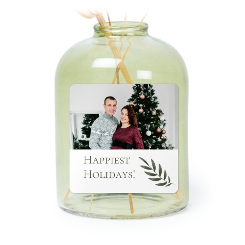 Personalised Green Glass Vase with Square Stickers – Set of 6