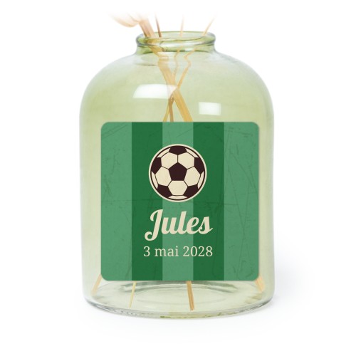 Petit vase verre vert avec autocollant carré - Lot de 6