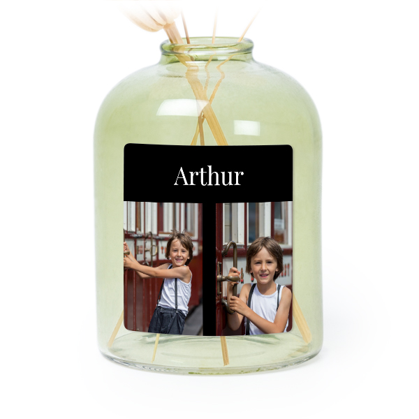 Små vaser grønn med  firkantede klistermerker - 6 stk