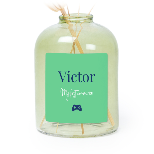 Små vaser grønn med firkantede klistermerker - 6 stk Små vaser grønn med firkantede klistermerker - 6 stk