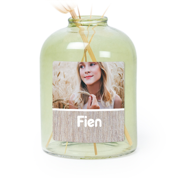 Personalised Green Glass Vase with Square Stickers – Set of 6 Personalised Green Glass Vase with Square Stickers – Set of 6