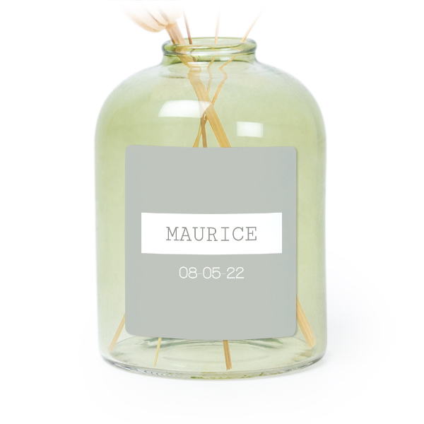 Petit vase verre vert avec autocollant carré - Lot de 6 Petit vase verre vert avec autocollant carré - Lot de 6