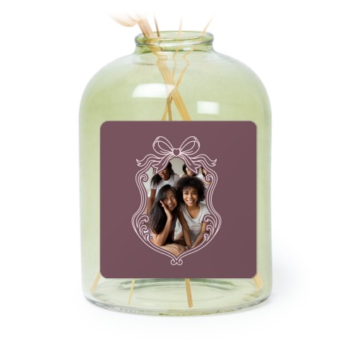 Personalised Green Glass Vase with Square Stickers – Set of 6