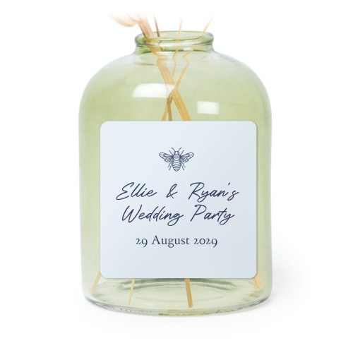 Personalised Green Glass Vase with Square Stickers – Set of 6