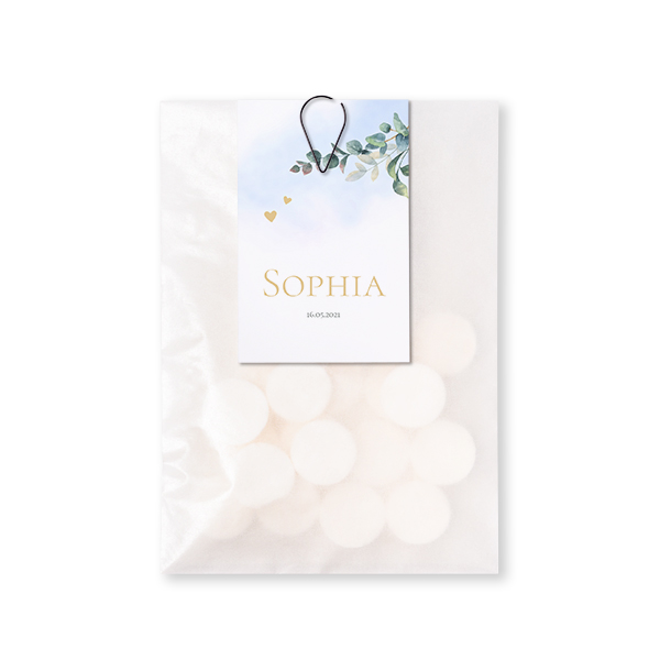 Snoepzakjes met kaartje Paperclip zwart (set van 12)