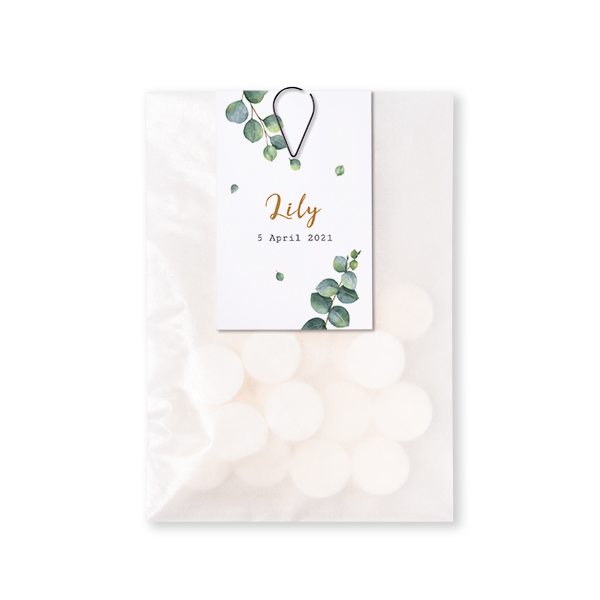 Süssigkeiten Beutel mit Geschenkanhänger Büroklammer Schwarz - 12 Stk.