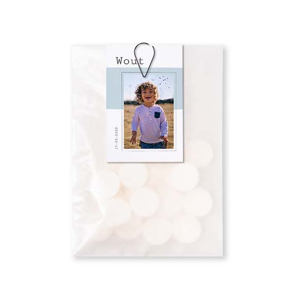 Sachet à bonbons avec carte Trombone noir (lot de 12)