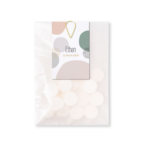 Sachet à bonbons avec carte Trombone Or (lot de 12)