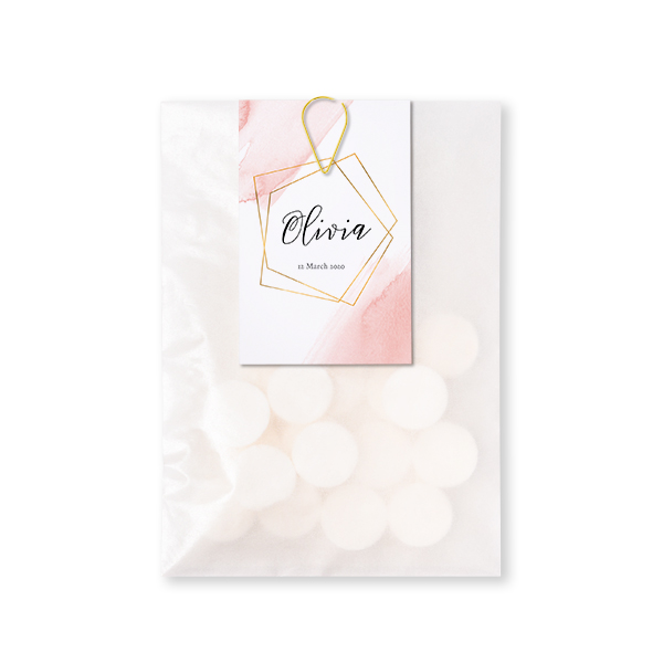 Sachet à bonbons avec carte Trombone Or (lot de 12)