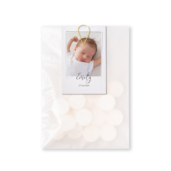 Snoepzakjes met kaartje Paperclip Goud (set van 12)