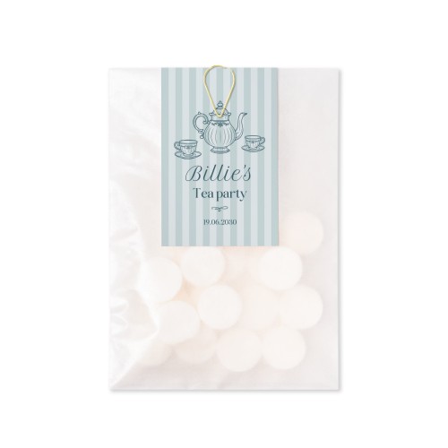 Süssigkeiten Beutel mit Geschenkanhänger Büroklammer Gold (12er Set)