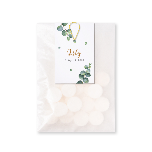 Sachet à bonbons avec carte Trombone Or (lot de 12)